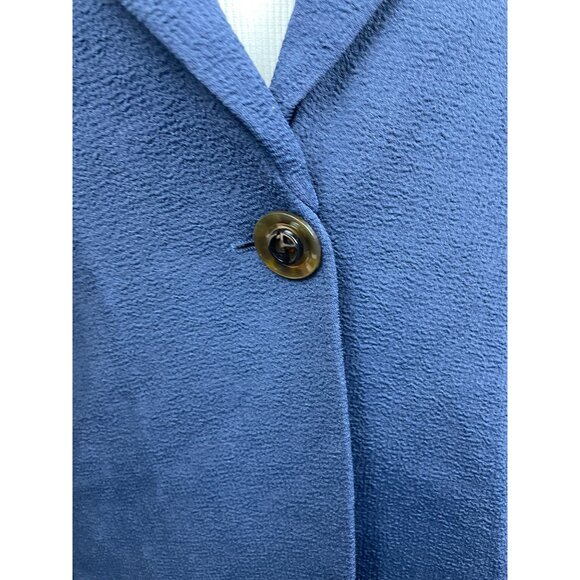 Giorgio Womens Textured Blazer Jacket Size 48 Blue Made In Italy - Picture 5 of 8